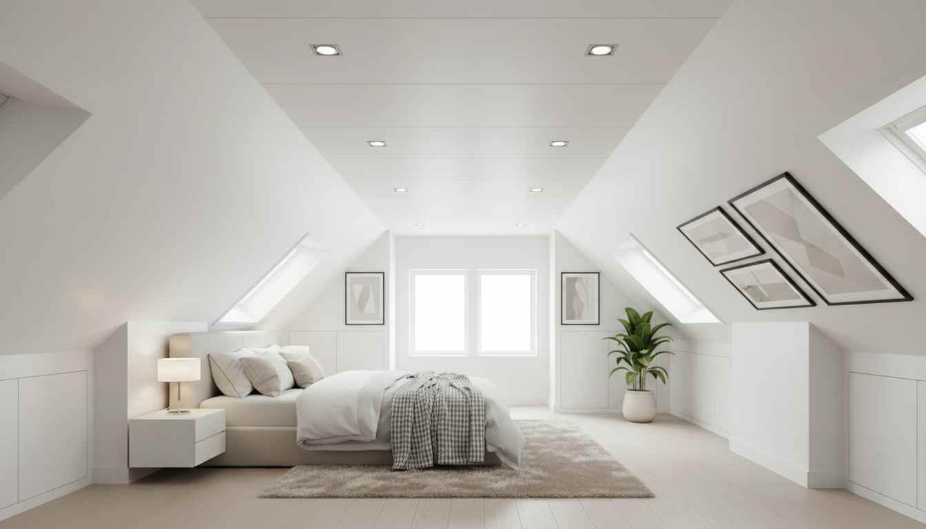 Travaux d'agrandissement de maison et aménagement de combles intérieur moderne