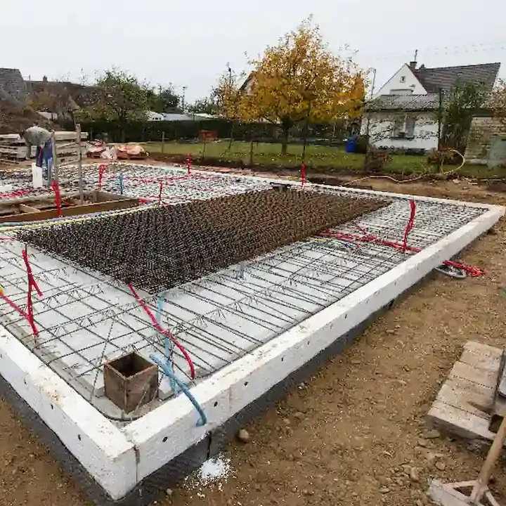 fondation et travaux de construction d'une maison