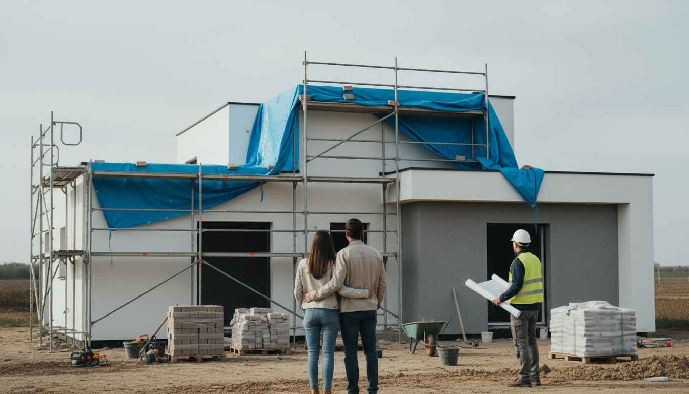 couple regardant leur projet de constrcution maison